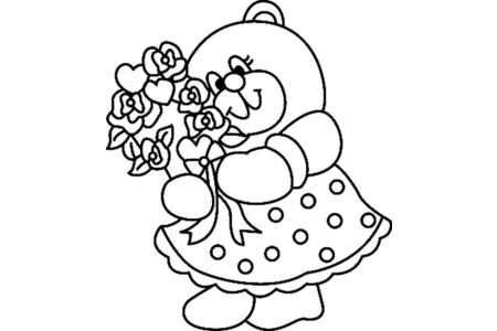 Printable coloring pages: Little Bear 022 – 10 Doigts