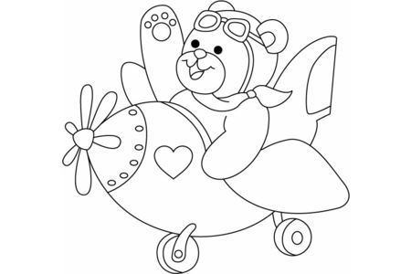 Printable coloring pages: Bear 024 – 10 Doigts