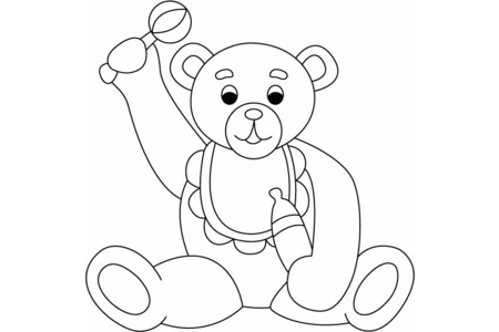 Printable coloring pages: Bear 033 – 10 Doigts