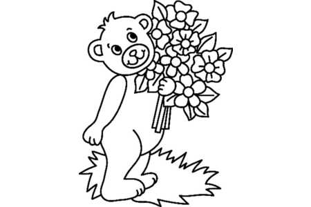 Printable coloring pages: Bear 034 – 10 Doigts