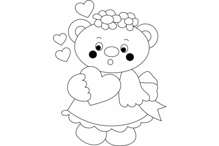 Printable coloring pages: Bear 035 – 10 Doigts