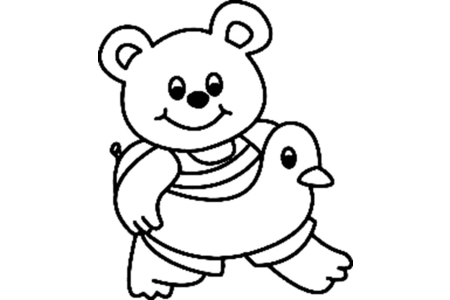 Printable coloring pages: Teddy Bear 042 – 10 Doigts