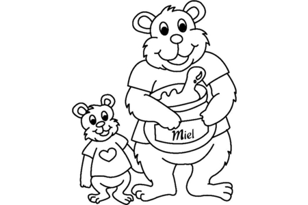 Printable coloring pages: Bear 045 – 10 Doigts