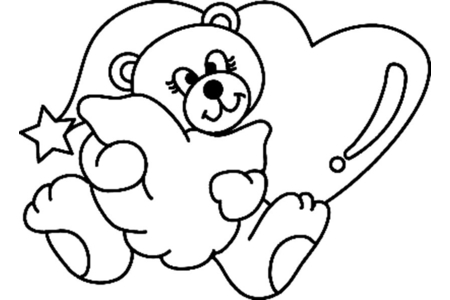 Printable coloring pages: Bear 046 – 10 Doigts