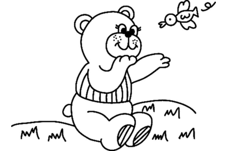 Printable coloring pages: Bear 048 – 10 Doigts