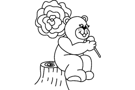 Printable coloring pages: Bear 050 – 10 Doigts