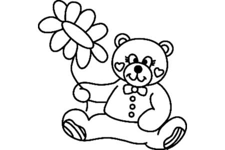 Printable coloring pages: Bear 057 – 10 Doigts