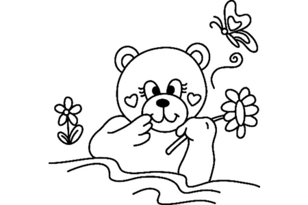 Printable coloring pages: Bear 058 – 10 Doigts