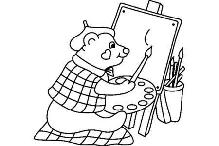 Printable coloring pages: Bear 064 – 10 Doigts