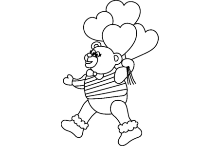 Printable coloring pages: Bear 067 – 10 Doigts