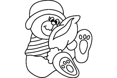 Printable coloring pages: Teddy Bear 069 – 10 Doigts