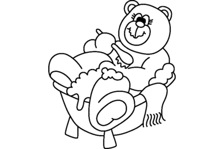 Printable coloring pages: Bear 070 – 10 Doigts