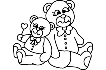 Printable coloring pages: Bear 078 – 10 Doigts