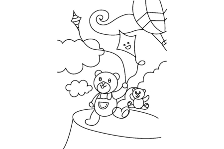 Printable coloring pages: Teddy Bear 082 – 10 Doigts