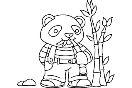 Printable coloring pages: Panda 03 – 10 Doigts