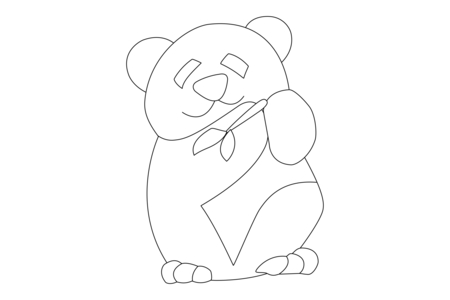 Printable coloring pages: Panda 05 – 10 Doigts