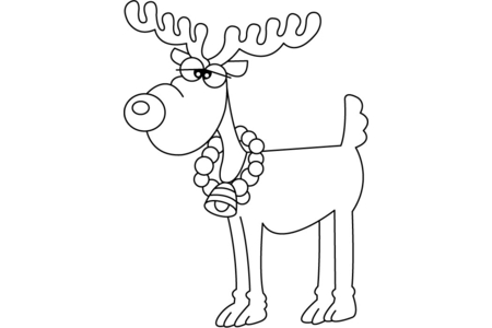 Printable coloring pages: Reindeer 02 – 10 Doigts