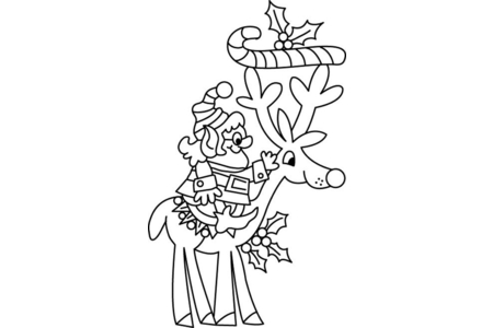 Printable coloring pages: Reindeer 13 – 10 Doigts