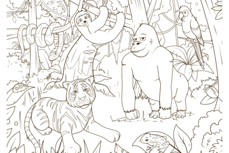 Printable coloring pages Jungle Animals 3 – 10doigts