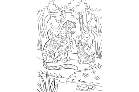 Printable coloring pages Jungle-animals6 – 10doigts