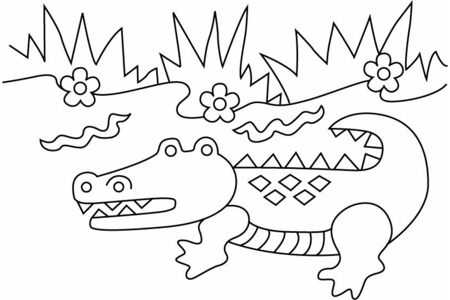 Printable coloring pages Crocodile 05 – 10doigts