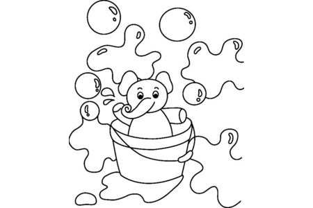 Printable coloring pages: Elephant 01 – 10 Doigts