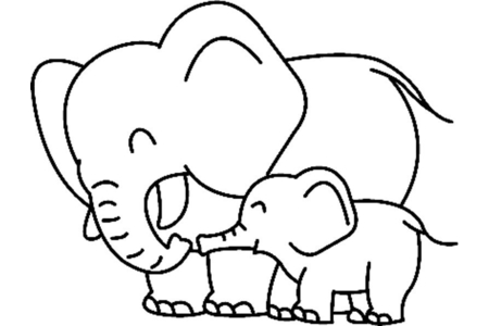 Dibujos para imprimir : Elefante 04 – 10 Doigts