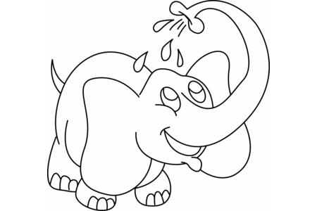 Dibujos para imprimir : Elefante 07 – 10 Doigts