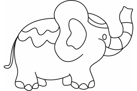 Dibujos para imprimir : Elefante 10 – 10 Doigts