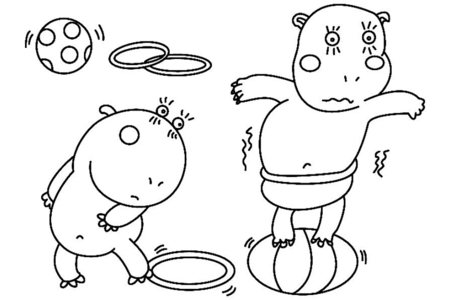 Printable coloring pages Hippopotamus 02 – 10doigts