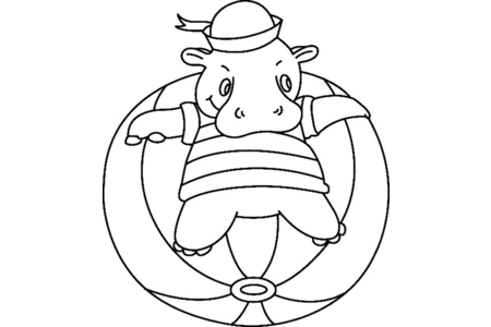 Printable coloring pages Hippopotamus 04 – 10doigts