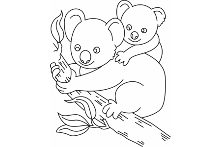 Printable coloring pages Koala 01 – 10doigts