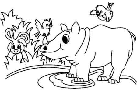 Printable coloring pages Rhinoceros01 – 10doigts