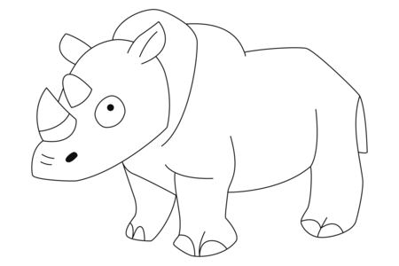 Printable coloring pages Rhinoceros03 – 10doigts