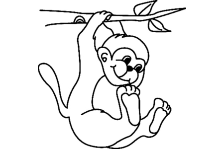 Printable coloring pages Monkey04 – 10doigts