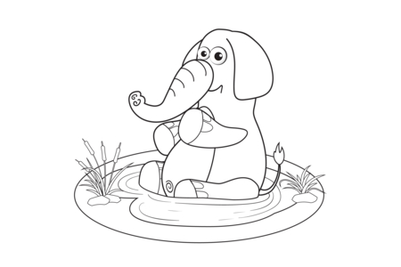 Dibujos para imprimir : Elefante 14 – 10 Doigts