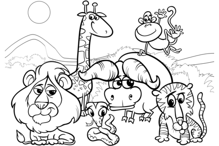 Dibujos para imprimir : Animales-sabana2 – 10 Doigts