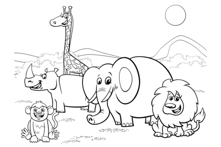 Dibujos para imprimir : Animales-sabana6 – 10 Doigts