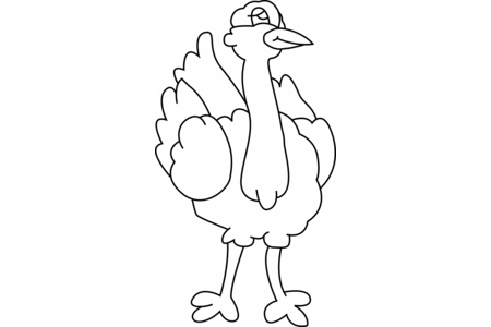 Dibujos para imprimir : Avestruz 03 – 10 Doigts