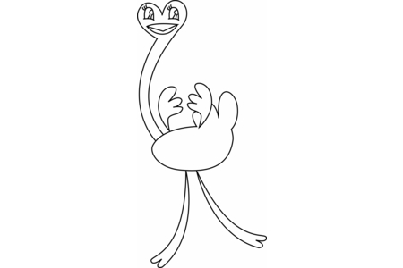 Printable coloring pages: Ostrich 05 – 10 Doigts