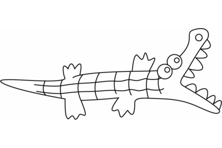 Printable coloring pages: Crocodile04 – 10 Doigts