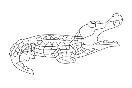 Dibujos para imprimir : Crocodile06 – 10 Doigts