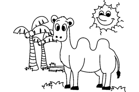 Dibujos para imprimir : Dromedario 01 – 10 Doigts