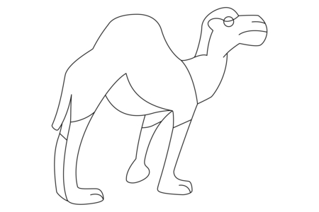 Printable coloring pages: Dromedary 02 – 10 Doigts