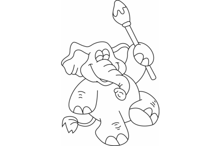Printable coloring pages: Elephant02 – 10 Doigts