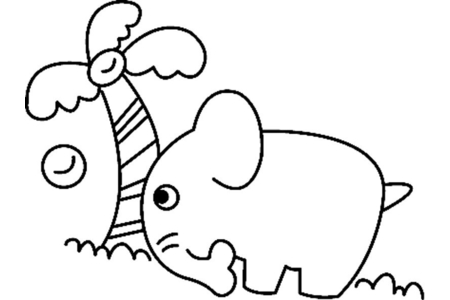 Printable coloring pages: Elephant05 – 10 Doigts
