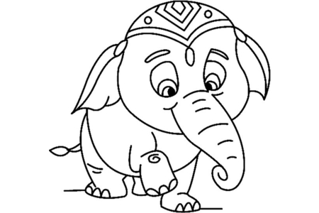 Printable coloring pages: Elephant06 – 10 Doigts