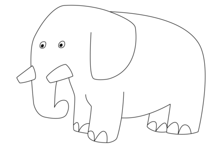 Dibujos para imprimir : Elefante12 – 10 Doigts