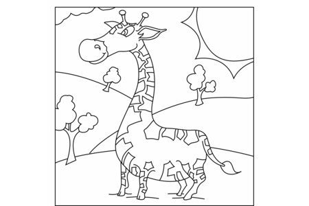 Printable coloring pages: Giraffe04 – 10 Doigts