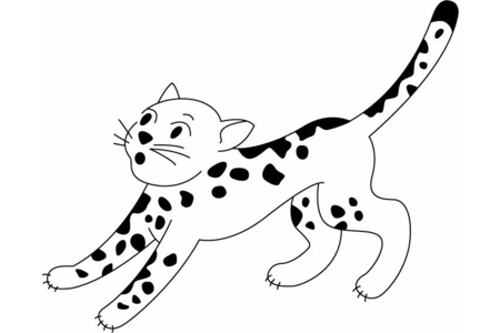 Printable coloring pages: Leopard 01 – 10 Doigts